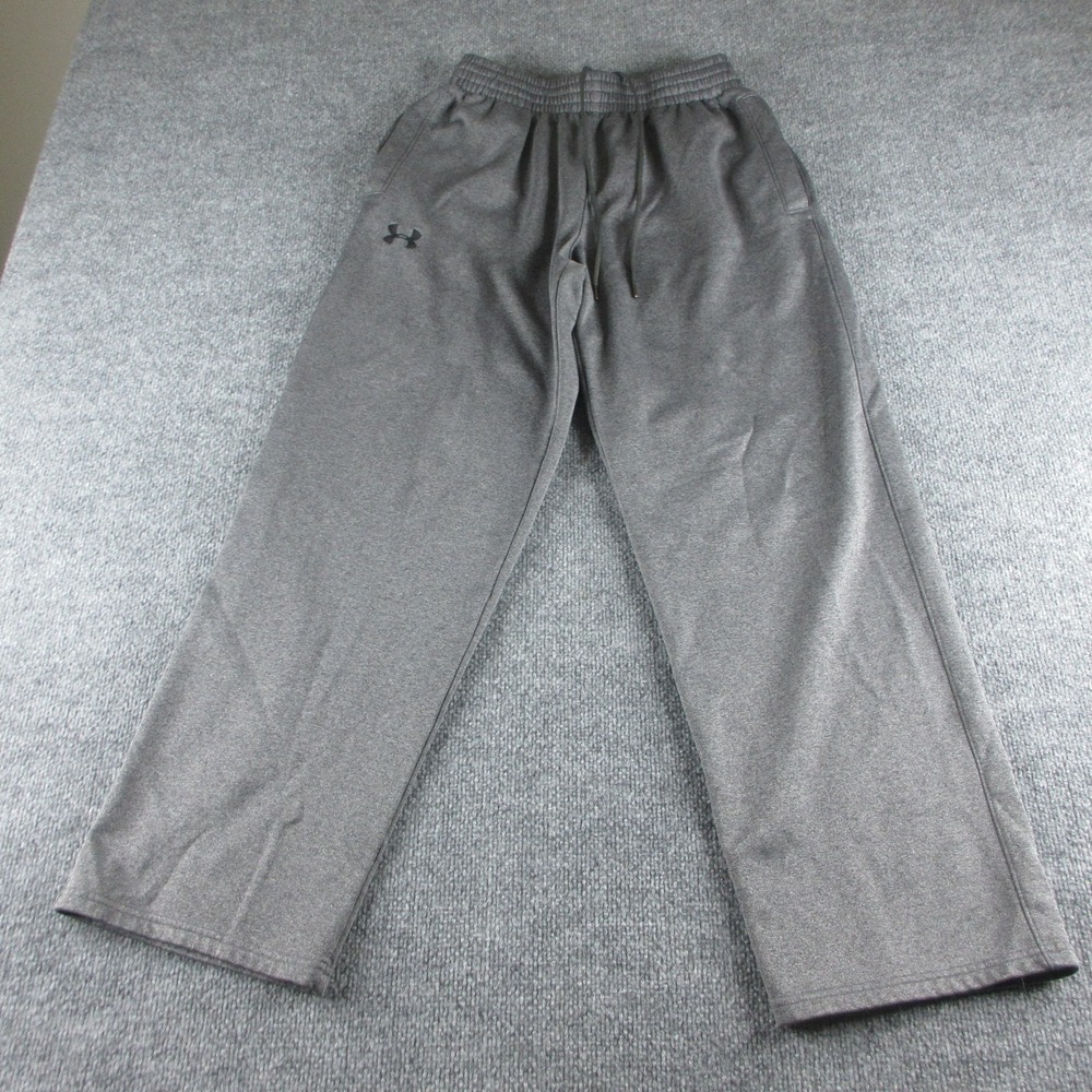 Under Armour Sweatpants Mens M Gray Fleece Elastic Waist Pockets Logo Lounge